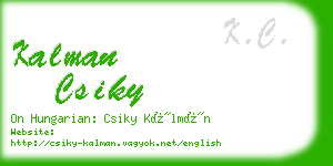 kalman csiky business card